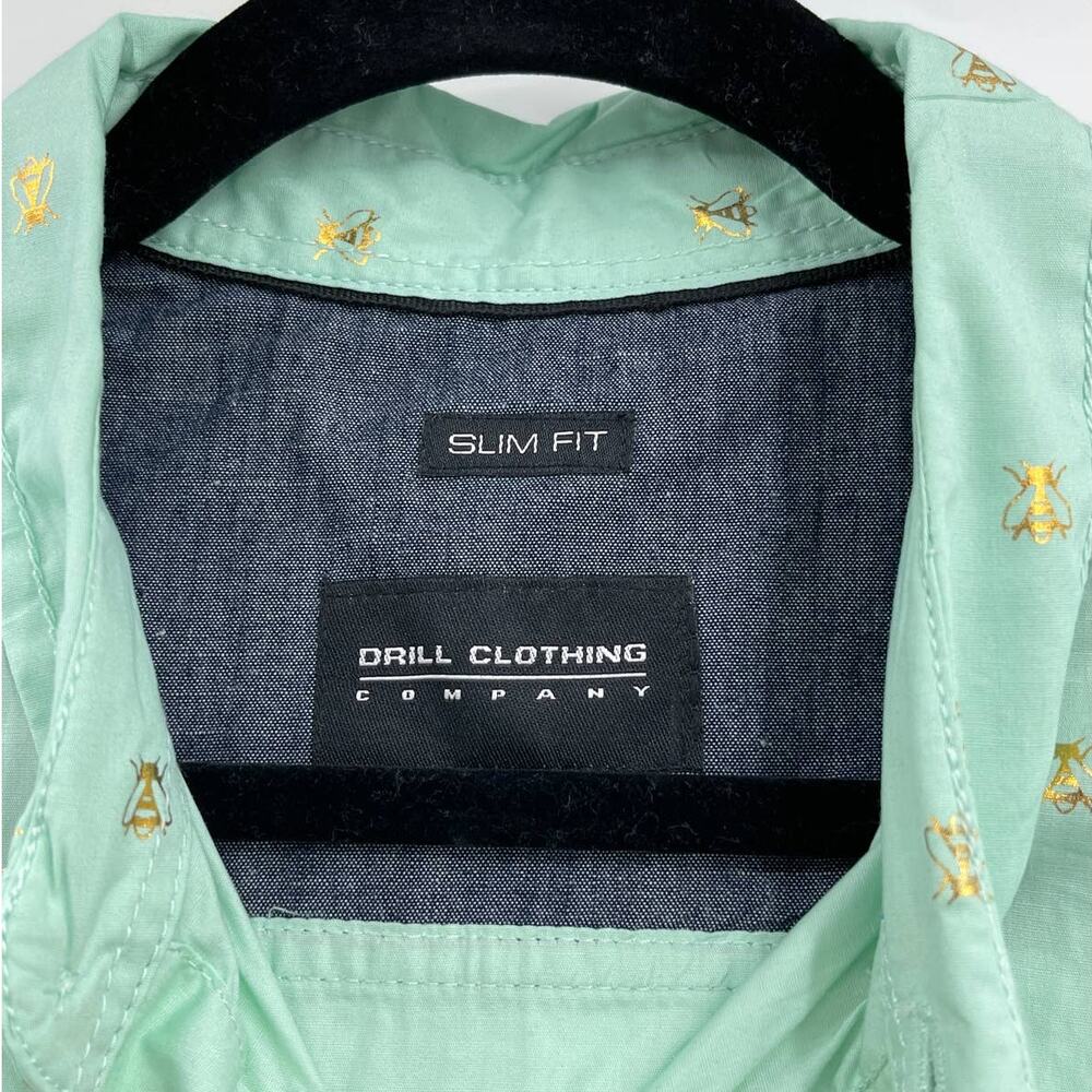Drill Clothing Mens Slim Fit Mint Short Sleeve Gold Bumblebee Shirt XL NEW - Picture 5 of 9